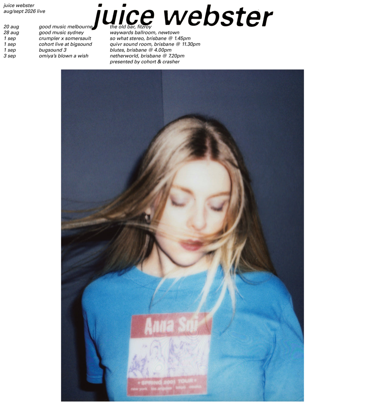 Juice Webster Aug/Sept 2026 poster