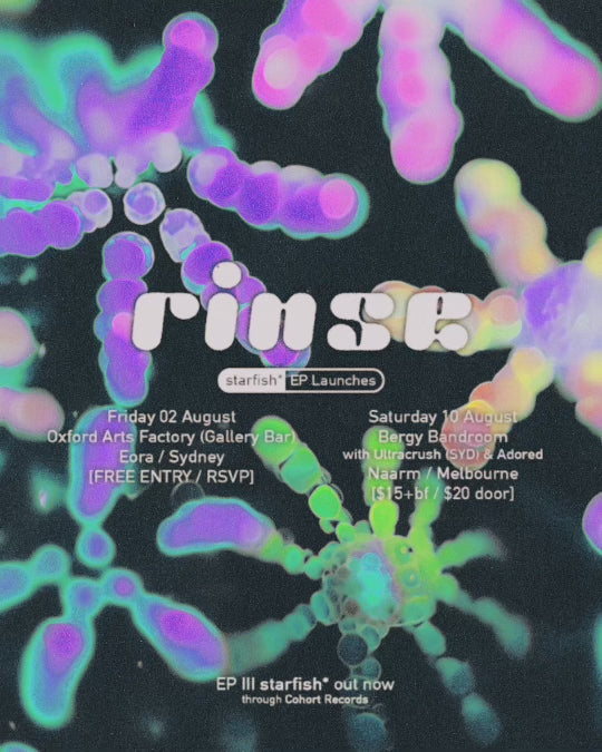 RINSE Shows August poster
