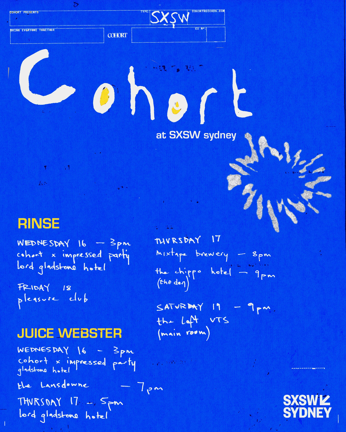 COHORT SXSW poster